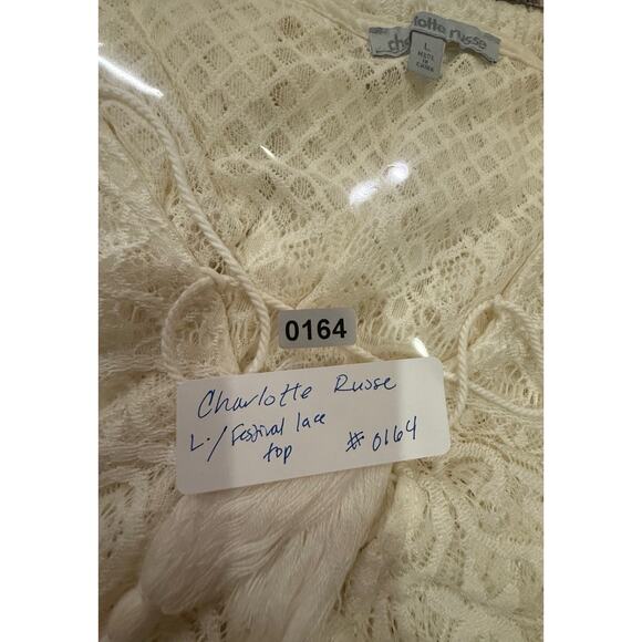 VTG Charlotte Russe Crotchet Prairie‎ Blouse/Bell Sleeve, Y2K Boho Festival LG - Picture 4 of 4